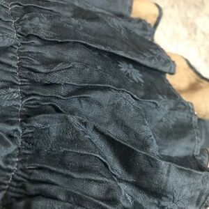 VTG Black high neck  pioneer Style maxi dress ruffled hem